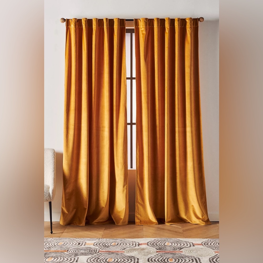 Anthropologie Velvet Louise Curtain
